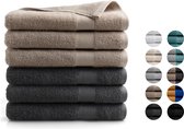 DoubleDry Serviettes Hotel Collection - 70x140 cm - lot de 6 - 3x taupe & 3x anthracite