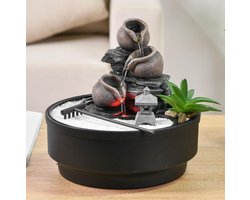 Kamerfontein Zen Oasis (21cm) | Binnenfontein | Waterornament | Incl. LED Verlichting | Feng Shui Webwinkel