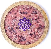 Yogi & Yogini - Onderzetter - hout - Lotus, rozenkwarts & amethist