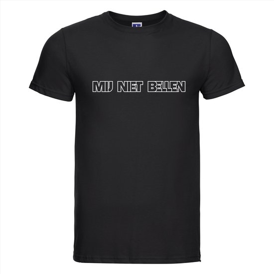 Mij niet bellen T-shirt - 100% Katoen - Maat M - Classic Fit - Zwart