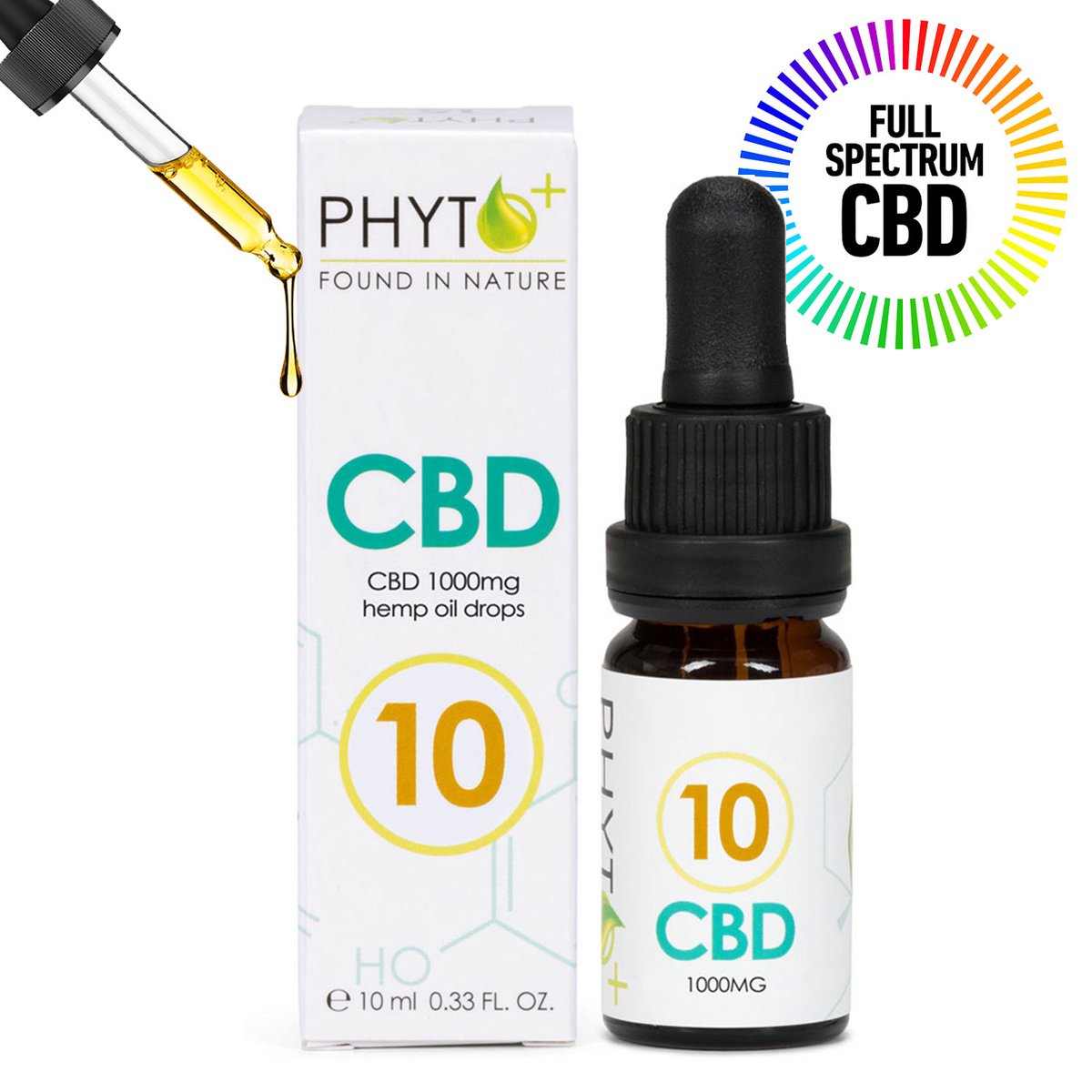 Goedkoopste Phyto Plus® CBD Olie - Druppels 10 - Full Spectrum - 10 Procent - Cannabidiol - CBD - 1000mg - Supplement - Hennepolie - Cannabis olie - Wietolie