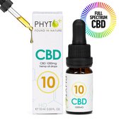 Phyto Plus® CBD Olie - Druppels 10% - Full Spectrum - 10 Procent - Cannabidiol - CBD - 1000mg - Supplement - Hennepolie - Cannabis olie - Wietolie