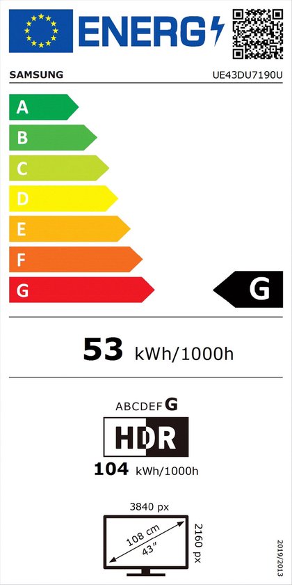 Samsung UE43DU7190U - 43 inch - 4K LED - 2024