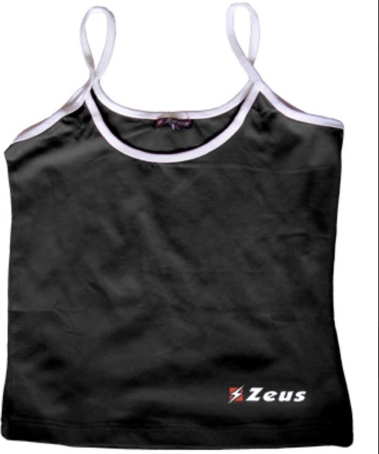 Débardeur de sport noir Zeus avec bordures blanches, taille XL.