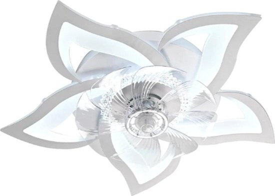 Netonic 5 Lotus Ventilator Lamp - Plafondventilator - Smart Lamp - Met Dimmer - 3 Standen Ventilator - Keuken Lamp - Woonkamerlamp - Moderne lamp - Plafondventilator Met Verlichting