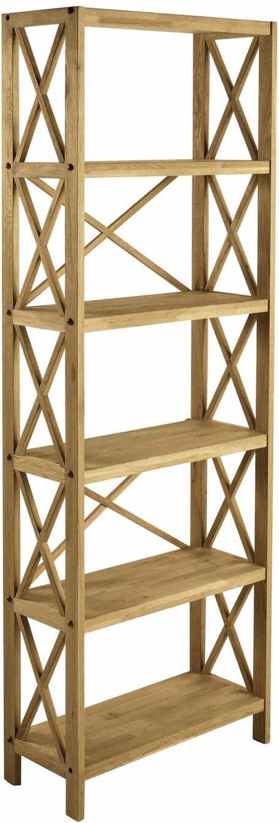 Kast Eikenhout Naturel - 30x70x198 - 6 Planken - Kast X-Plank Unit - Giga Living