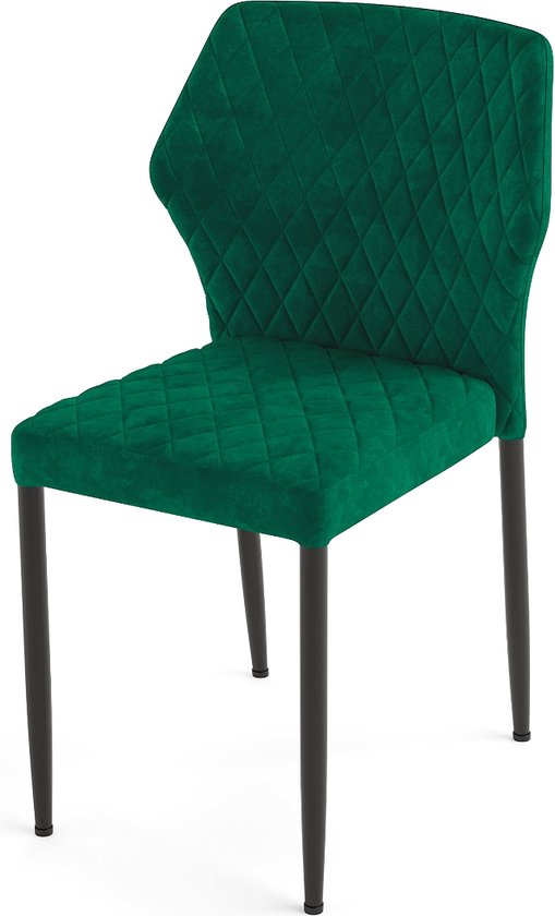 Stapelstoel Groen Velvet - Zithoogte 46cm - 57,5x49x81,5cm - Louis