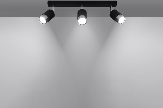 LED Plafondspot zwart chrome NERO - 3 x GU10 aansluiting