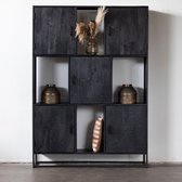 Armoire Murale Zwart - Manguier - Structure Métal - 5 Portes - Armoire Jenny - Giga Meubel