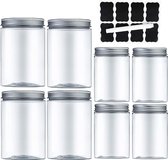 Voedselcontainers, vershoudpotten voor levensmiddelen, 8-delige set, met luchtdichte deksel, van kunststof, BPA-vrij