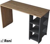 Bureau design en bois Rani - Anthracite - 120x45x74