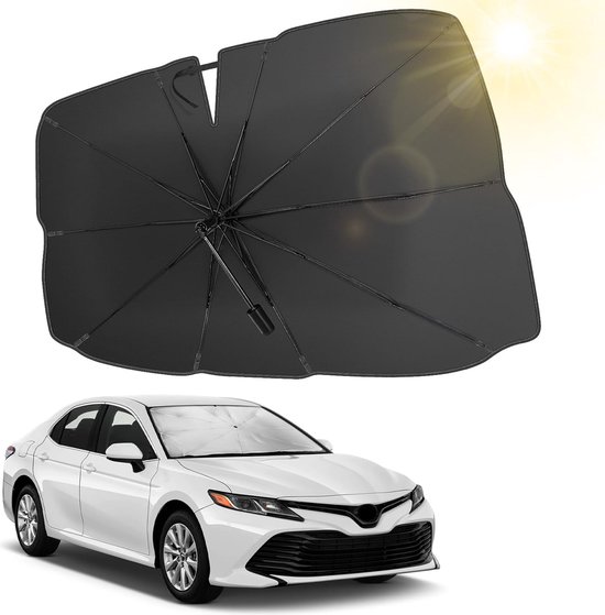 BIGP Zonnescherm Auto - 145x80 Cm - Regenboog - UV-bescherming - Met Middelopening Voor Spiegel - Universeel Voor SUV & Sedan