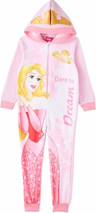 Princess onesie - maat 104 - roze - Disney Prinsessen huispak / pyjama