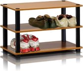 Plank, 3-laags schoenenrek, licht kersen/zwart, 29,46 x 29,46 x 39,12 cm