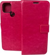 Bookcase Geschikt voor: Oppo A15 - Roze - portemonnee hoesje