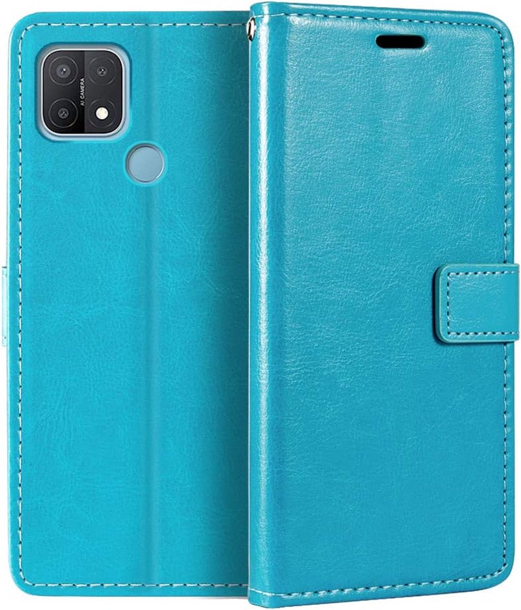 Bookcase Geschikt voor: Oppo A15 - Bookcase Turquoise - portemonnee hoesje