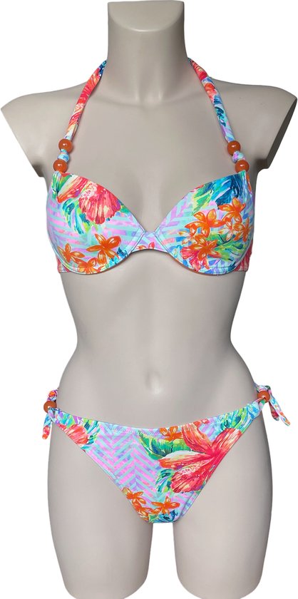 Cyell - Fiji Floral - ensemble bikini dos nu - 36B + 40 / 70B + L