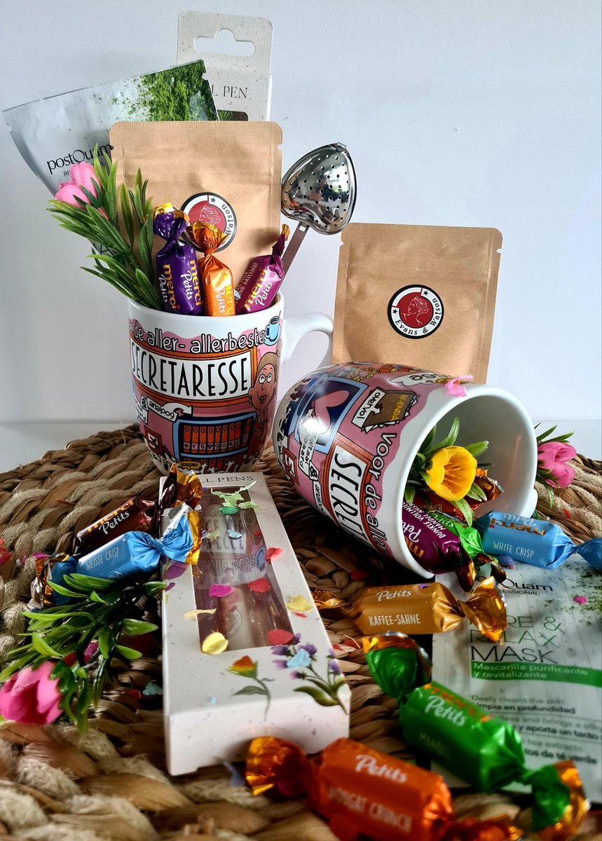 Kadootjethuis.nl cadeaupakket voor secretaresse dag theepakket mok secretaresse