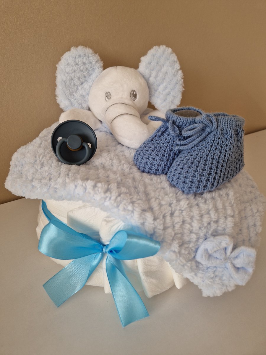 Goedkoopste Luiertaart small olifant jongen - babyshower - kraamcadeau - frigg