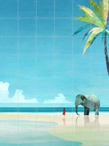 IXXI Elephant Beach - Wanddecoratie - Zomer - 120 x 160 cm