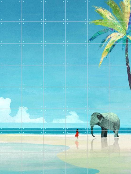 IXXI Elephant Beach - Wanddecoratie - Zomer