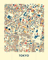 IXXI Tokyo Mosaic City Map - Wanddecoratie - Grafisch Ontwerp - 80 x 100 cm