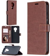 Bookcase Geschikt voor: Motorola Moto G7 - Bruin - portemonnee hoesje