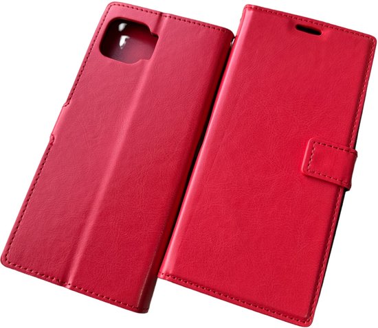 Bookcase Rouge Adapté pour Motorola Moto G 5G Plus - étui portefeuille - ZT Accessoires