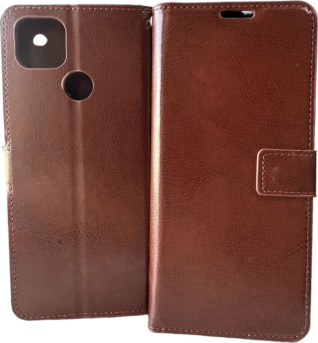 Bookcase Geschikt voor: Xiaomi Redmi 9C Bruin - portemonnee hoesje - ZT Accessoires