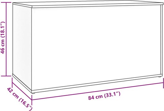VDXL Opbergkist 84x42x46 cm bewerkt hout wit