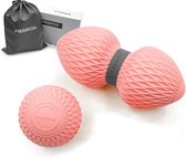 massagebal, set van 2 siliconen massageballen en lacrosse fasciabal voor fasciatraining, handtrainer handgreep ring betere grip