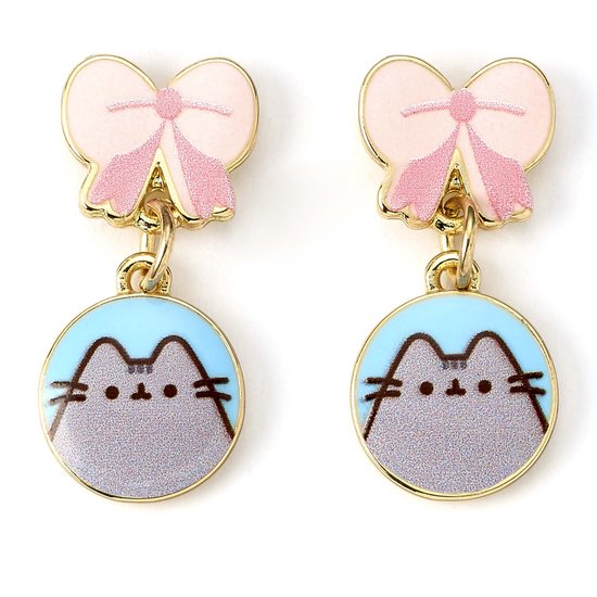 The Carat Shop Pusheen Drop Earrings Pink Bows Earrings