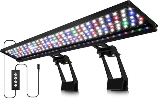 Foto: Clip on aquarium verlichting met timer full spectrum led 26w 24 7 voor geplant aquarium met vissen energieklasse f maatnaam 75 90cm