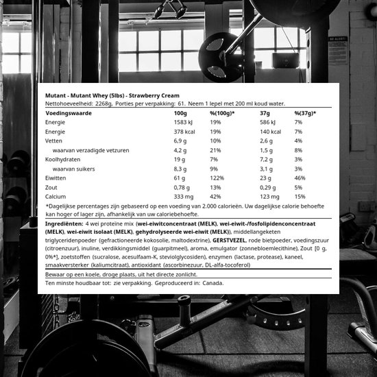 Mutant Whey - Eiwitpoeder / Eiwitshake - 2270 gram - Aardbei — afbeelding 4