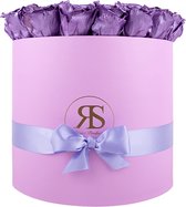 Longlife Flowerbox Aaliyah metallic paars - Rozen met lange houdbaarheid - Moederdag longlife rozen - Moederdag cadeau bestellen