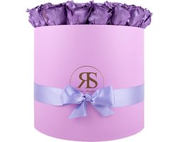 Longlife Flowerbox Aaliyah metallic paars - Rosuz - Rozen met lange houdbaarheid - Moederdag longlife rozen - Moederdag cadeau bestellen