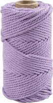 Macramé koord - paars - L: 55 m - d 4 mm - 330 gr - Incl. Gift