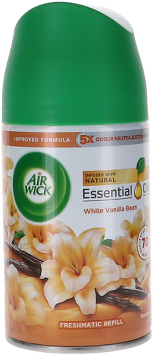 Airwick Freshmatic Navul White Vanilla Bean- 10 x 250 ml voordeelverpakking
