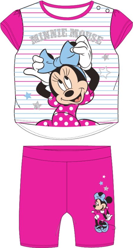 Minnie Mouse pyjama - maat 68 - Disney shortama - roze