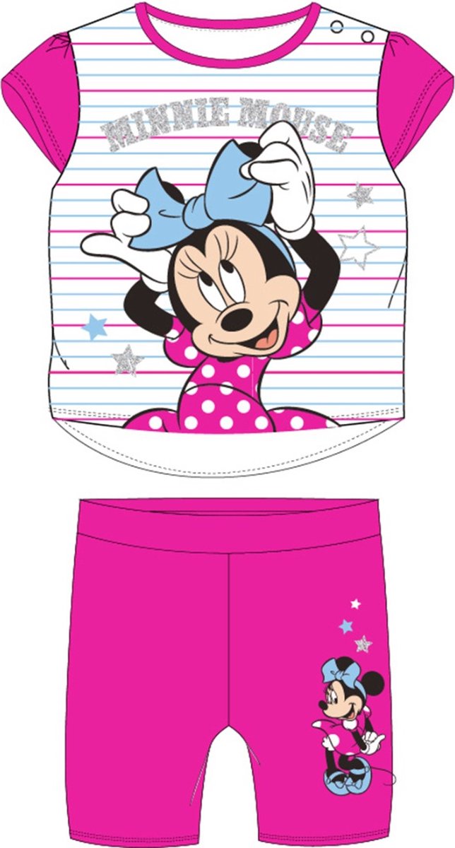 Disney Minnie Mouse pyjama - Disney shortama - roze