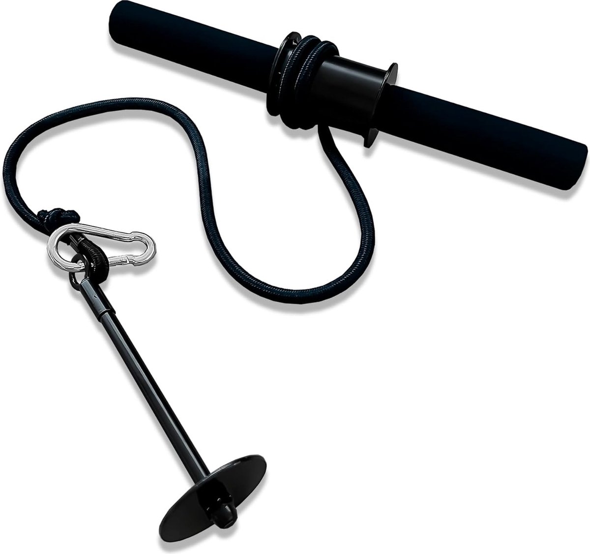 Onderarmtrainer, stalen roller voor het trainen van polsen en onderarmen, 60 kg maximale belasting voor het versterken van triceps, biceps, borst-, rugspieren, homegym (nylonband)