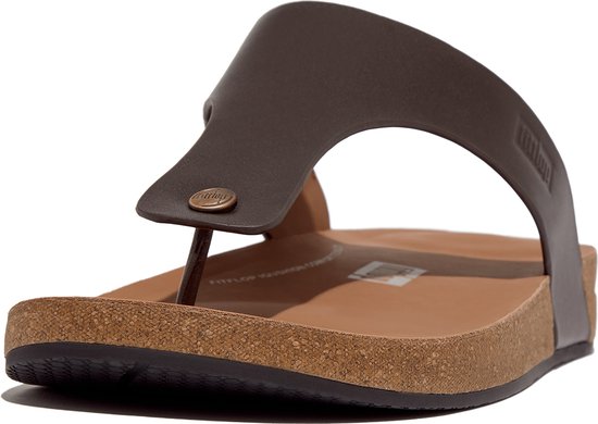 FitFlop Iqushion Men'S Leather Toe-Post Sandals BRUIN - Maat 46