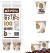 Wegwerpkoffiebeker van papier, 65 ml, biologisch afbreekbare papieren bekers – milieuvriendelijke wegwerpkoffiekopjes (hoeveelheid 100 glazen)
