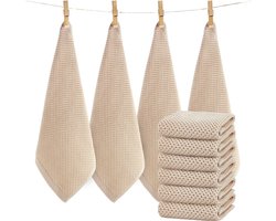 Handdoek-Deluxe Washandjes-Handdoeken Set-Katoen-Hotelkwaliteit-Set van 6 katoenen keukendoeken -Servetten- Met haak-33x33 cm