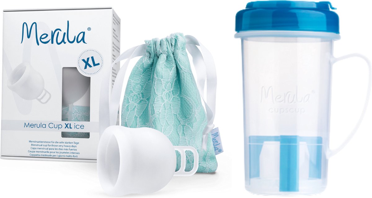 Merula Merula Cup XL + Cupscup - Transparant - Gecertificeerde siliconen - Lekvrij ontwerp - Gemakkelijk te reinigen - Veilig en gezond