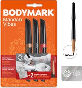 BIC BodyMark - Tijdelijke Tattoo Pennen met Sjablonen - Henna Vibes - Set van 3 tattoo stiften met 2 sjablonen - Halloween - Cosplay