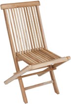 Chaise pliante en teck naturel - 90 x 50 cm - Chaise de jardin pliable en bois de teck non traité - Chaise de terrasse de balcon de jardin en bois pliable