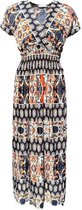 La Pèra Robes pour femme - Robes d'été Femme - Robe de voyage - Robe colorée - Infroissable - Elastique - Manches courtes - Blauw - XL/ XXL
