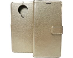 Bookcase Geschikt voor: Nokia G10 / G20 - Goud - portemonnee hoesje met 2 stuks Glas Screen protector