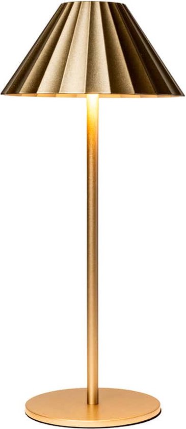 Nobel Lights - Umbri Classic Champagne - Lampe de table rechargeable - Éclairage d'ambiance pour intérieur et extérieur - Résistant aux éclaboussures - Intensité variable - Lampe de lecture - Lampe de table chambre - Veilleuse adulte